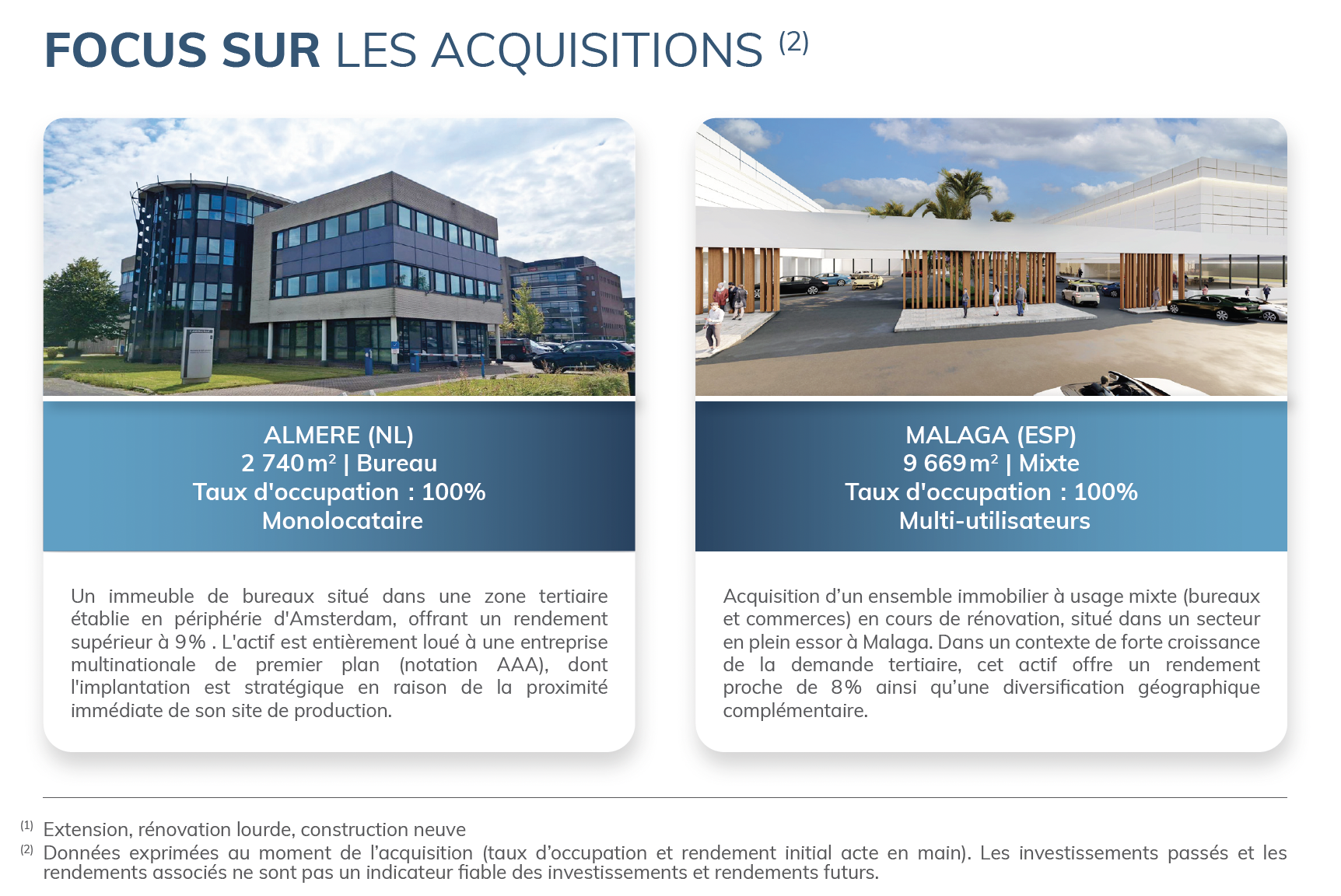 SCPI Comète acquisitions 